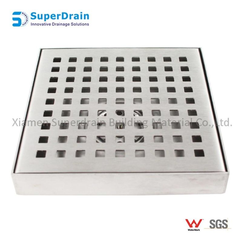 Heel Guard Square Grate Shower Floor Drain for Hotel