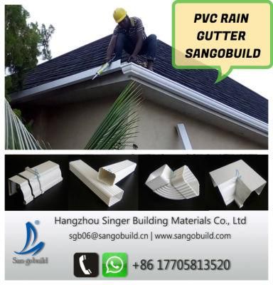Building Fittings Material PVC Roof Rainwater Ghana Plastic Rain Gutters From Sangobuild Factory