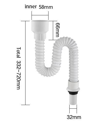 Flexible Waste Pipe Coupling Hose 32mm Adjustable Length