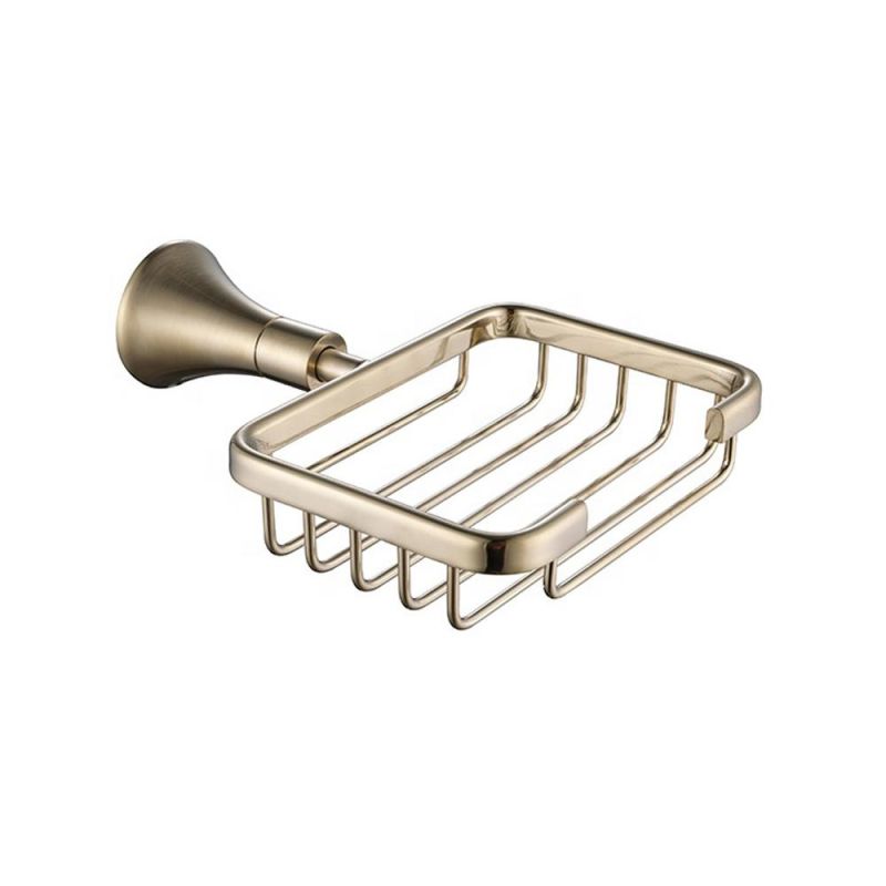 Hotel Bathroom Accessories Set Metal Brass Soap Dish Holder Basket Storing Soap Bathroom Shelves Acceptable Wall Mounted