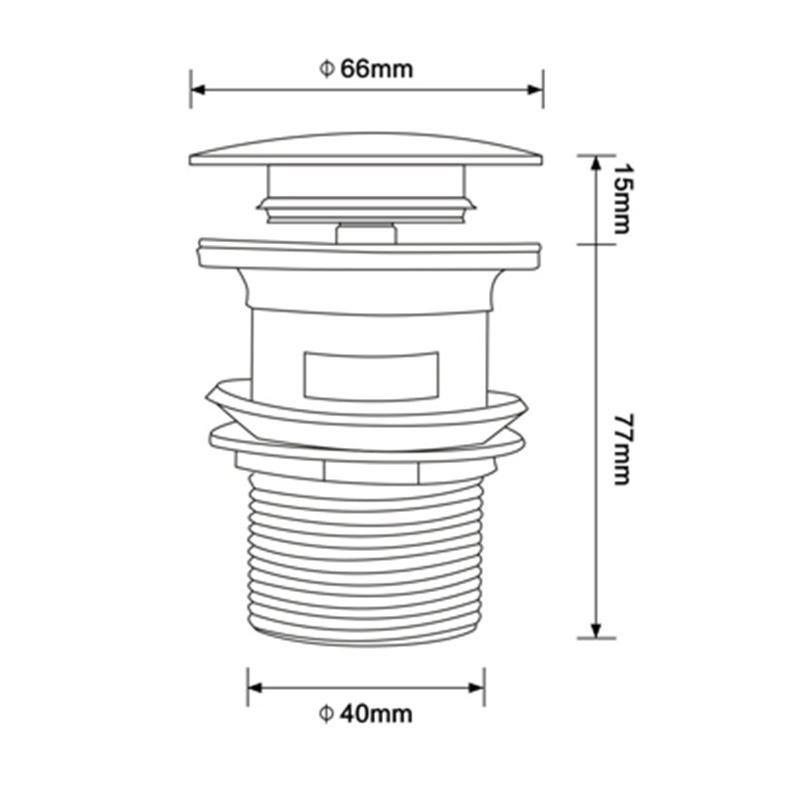 Chrome Basin Pop up Drainer Bathroom Drain Without Overflow