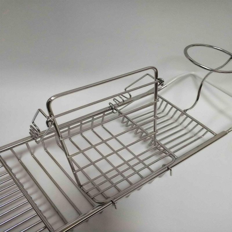 Adjustable Length Anti-Rust Bathtub Rack Multi-Functional Bath Bridge Rack for Bathroom