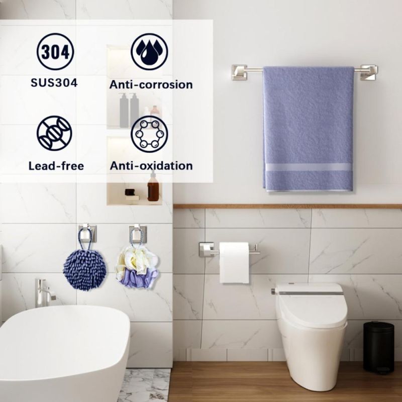 4 PCS Bathroom Hardware Set Towel Bar Holder Hook Bathroom Accessories Set