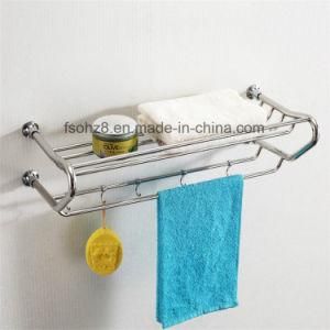 Top Grade Bathroom Towel Shelf Rack with Movable Hooks (817)