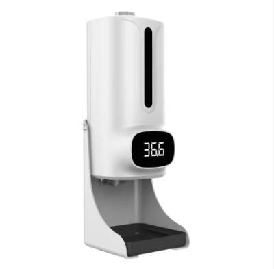 Hot Selling 2021 Touchless Automatic Infrared Sensor Liquid Spray Foaming Gel Soap Hand Sanitizer Dispenser with Thermometer