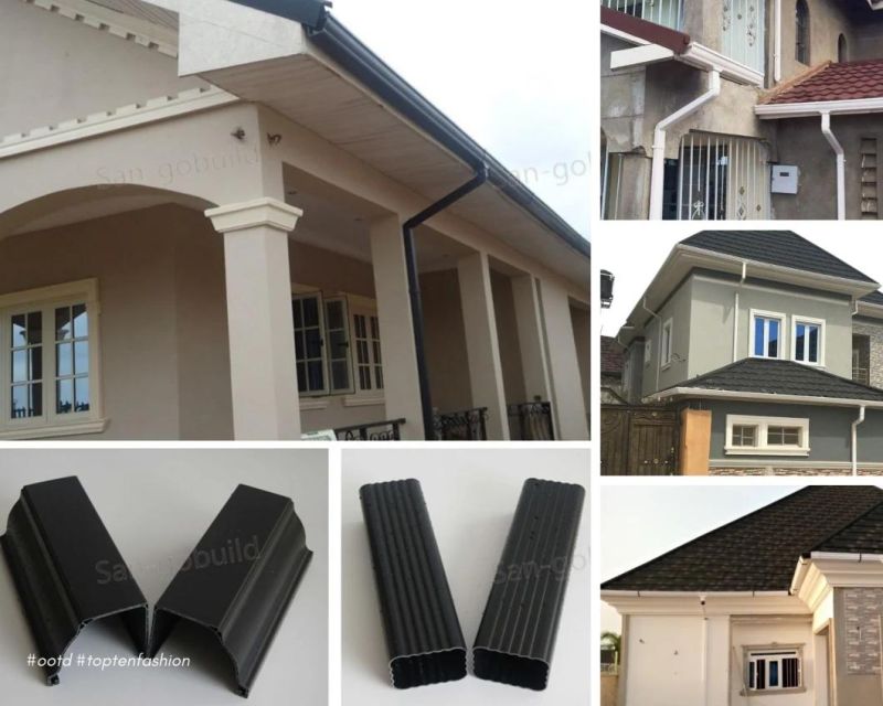 Kenya Ghana Roofing Materials Plastic PVC Water Rain Roof Gutter Drainage System for House