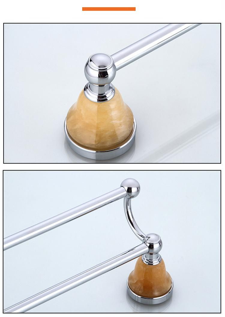 Commercial Hotel Wall Mounted Chrome Plating Marble Decorate Bath Towel Rack Set