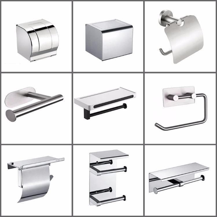 304 Stainless Steel Wholesale Toilet Tissue Roll Paper Box Holder in Bathroom Accessories Toilet Paper Holder Shower Stand