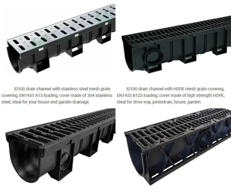 U Shape High Quality HDPE Sewer Water Drainage Channel