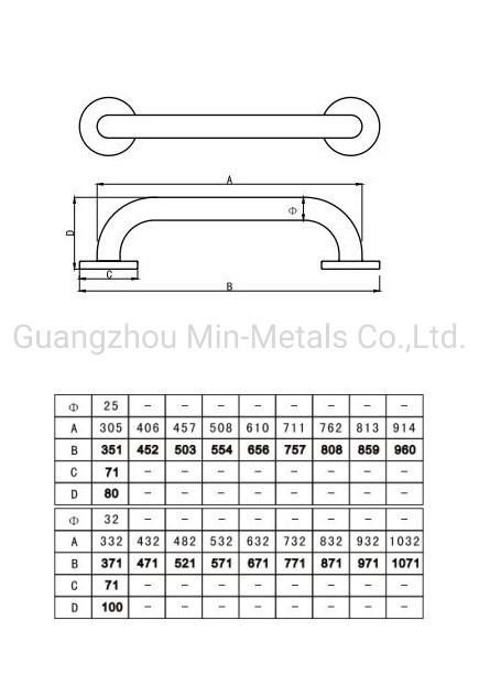 Stainless Steel Safe Grab Bar Handrail with Multiple Dimensions Mx-GB402