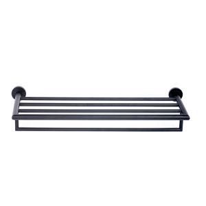 Wall Mounted Black 304 Stainless Steel Folding Towel Rack