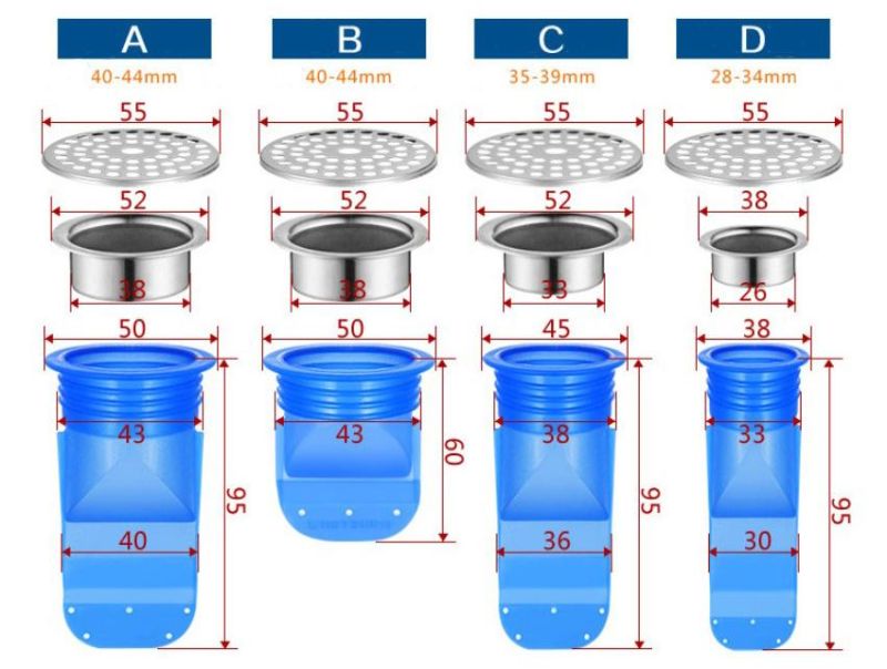 Silicone Deodorant Floor Drain Core/Sewer Pipe Seal Ring/Deodorant Insert Drain Plug