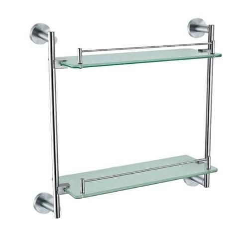 Stainless Steel 304 Bathroom Double Tempered Glass Shelf