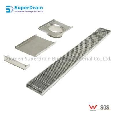 Watermark Certificated Ss Linear Shower Drainer with Wedge Wire Grate