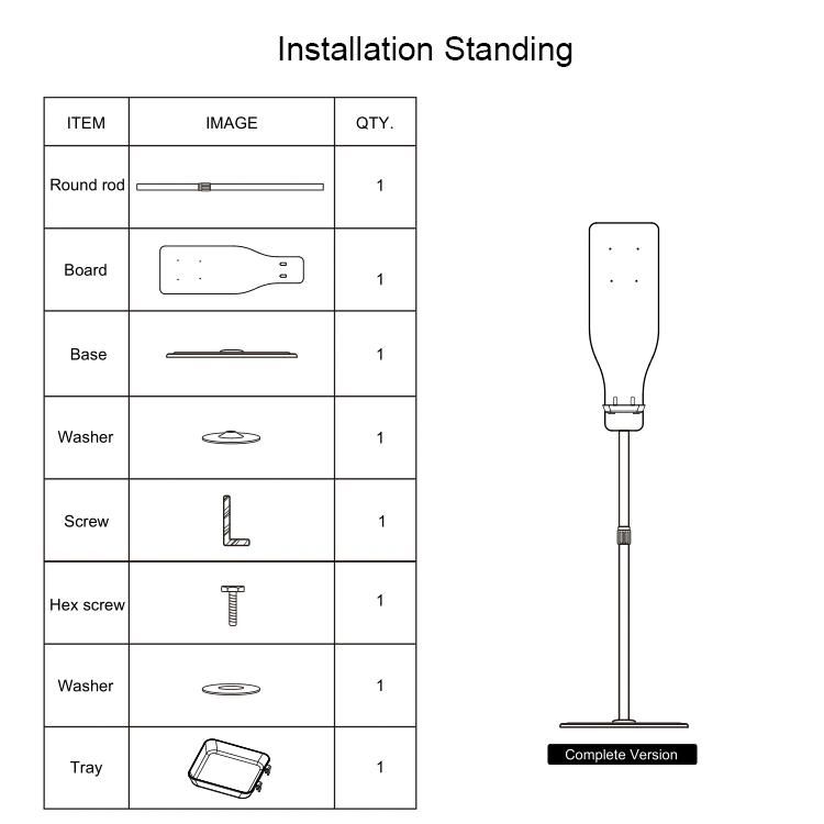 Hand Sanitizer Floor Stand Dispenser Stand Pole Without Dispenser