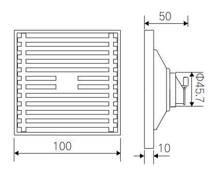 304 Stainless Steel Anti Back Flow Anti Odor Insert Square Bathroom Shower Drain Floor Drain