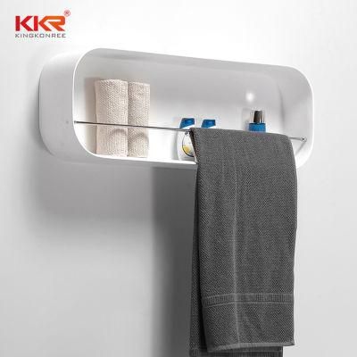 Kkr Black Solid Surface Shower Shelf Wall Mount Bathroom Shelf Niche