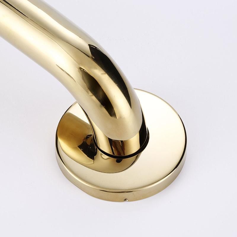 Hotel Safety Luxury Gold PVD Surface Grab Bars for Bathrooms