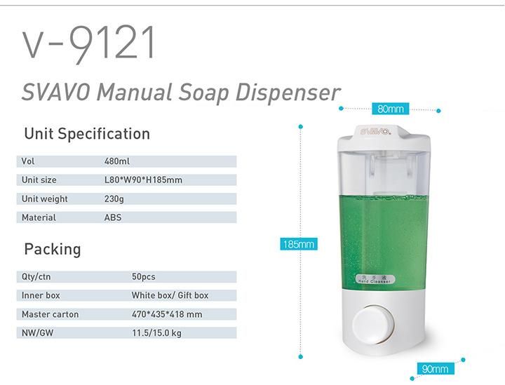 Wall Mounted Manual Shampoo Dispenser for Bathroom Hygiene