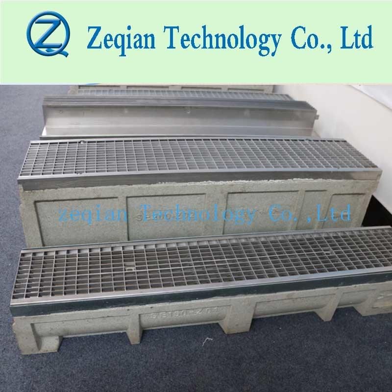 Polymer Linear Drain with Trench Grating for Rain Water