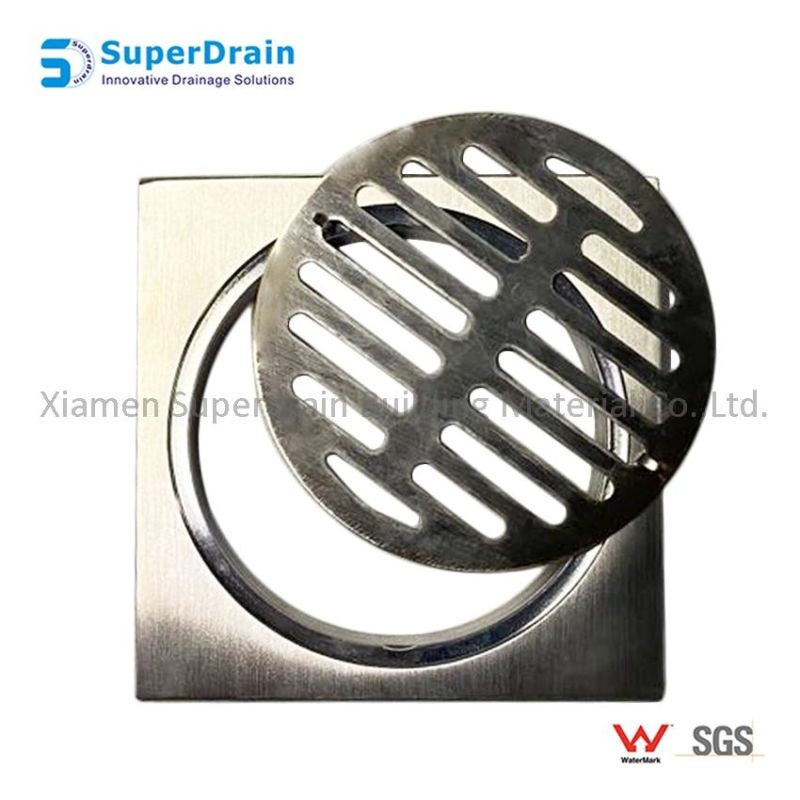 SUS 304 Tile Insert Invisible Square Shower Floor Drain