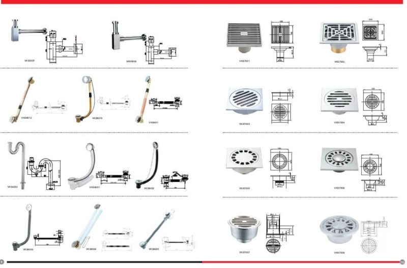 Plumbing Fitting Brass Click Clack Bath Drainer Waste Sanitary Ware