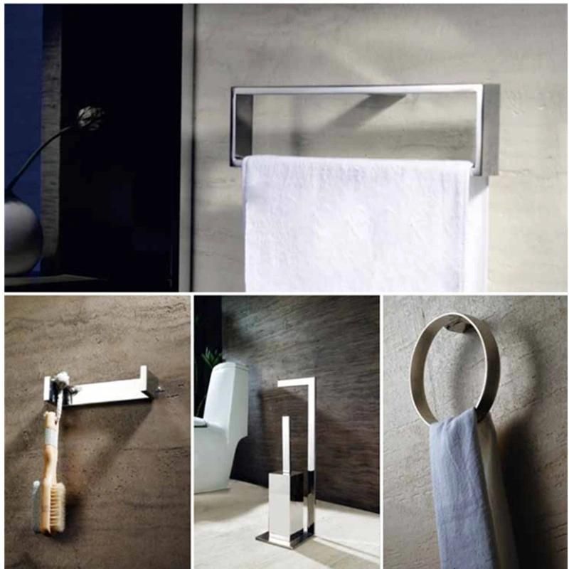 60cm Polished Stainless Steel Towel Bar SUS304 Shower Rail Chrome Finish Contemporary Design