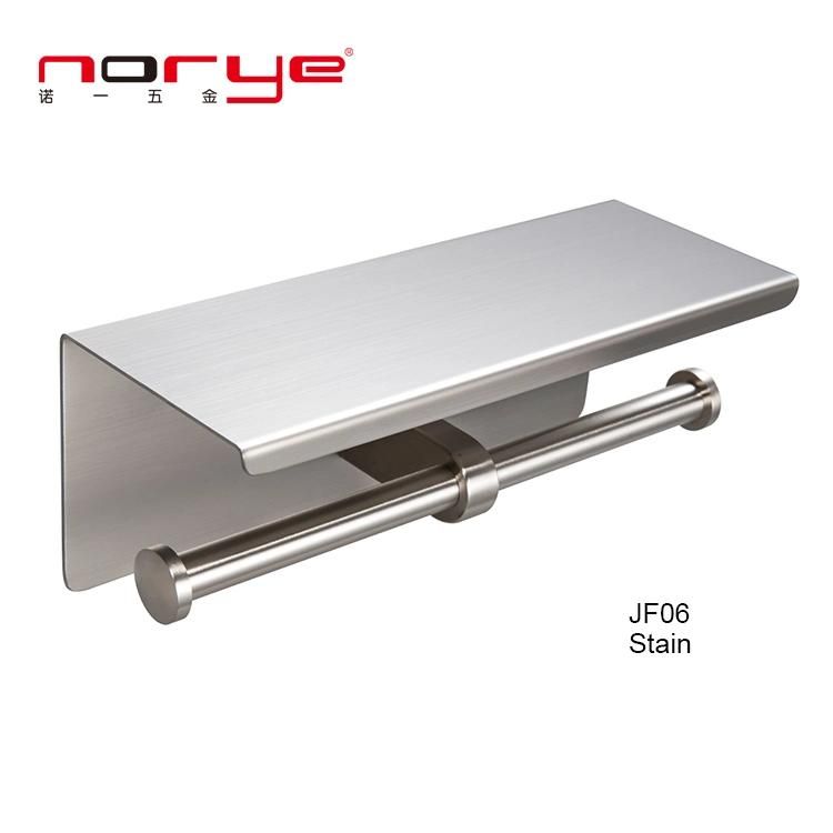 Factory Toilet Double Paper Holder with Shelf Stainless Steel 304 Material