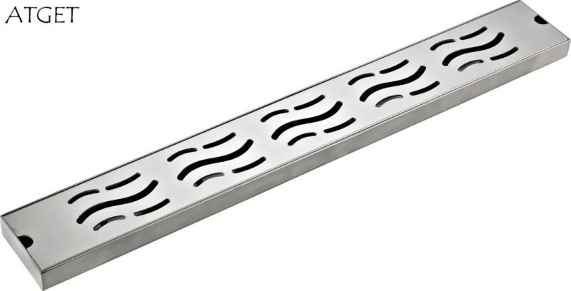Pd-33165 Bathroom Accessories Stainless Steel Long Floor Drain (Satin finished)