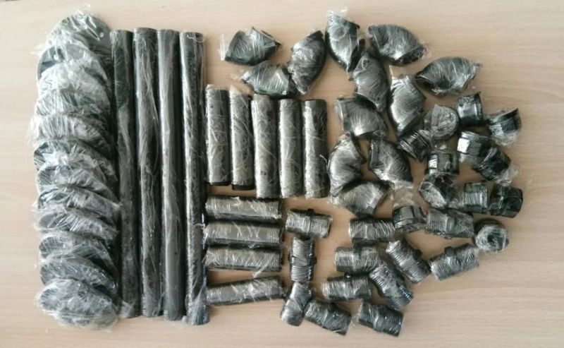 Black Industrial Iron Pipe Wall Mounted Towel Bar Fixture Set Cast Iron DIY Pipe Fittings Towel Rack Bathroom Rack