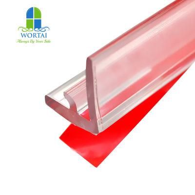 Plastic Seals Glass Protection PVC PC Corner Extrusion Profiles Seal Strip with 3m Adhesive Tape for Glass Door