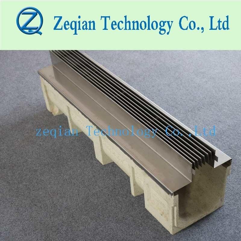 Middle Slotting Galvanize Steel Cover Polymer Edge Drainage Trench Channel