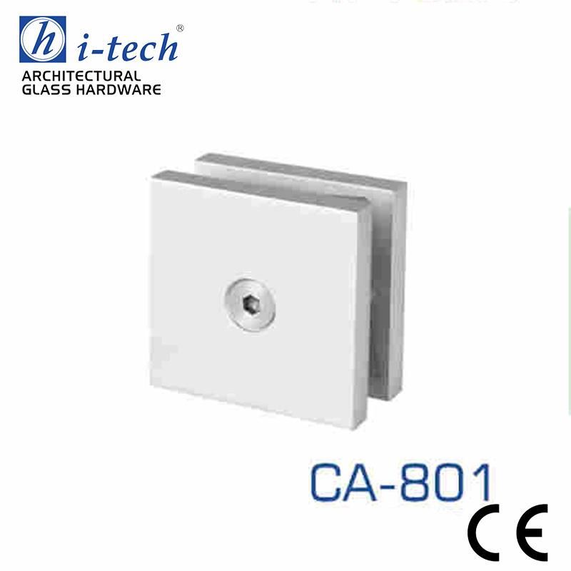 Ca-801 Square 50X50mm Glass Clip Solid Aluminum Door Patch Fitting
