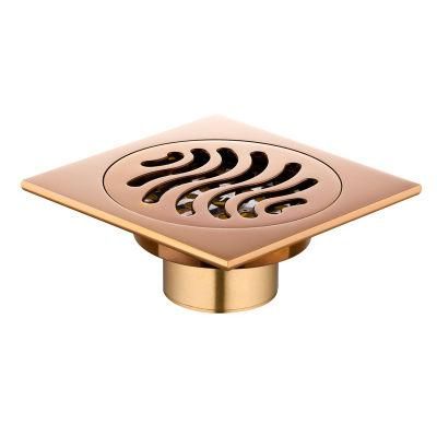 Good Polished Rose Gold Shower Strainer Brass Floor Drain