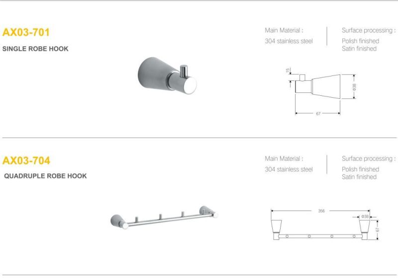Bathroom accessories  Hanging Single/Double Robe Hook Towel Hook