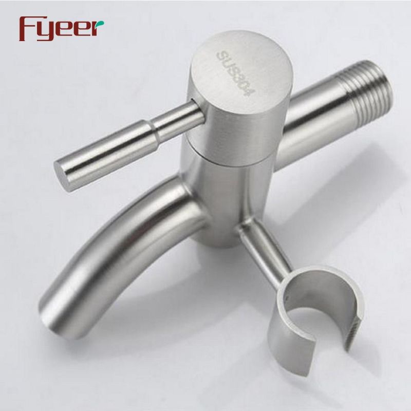 Fyeer 304 Stainless Steel Wall Bib Tap with Shattaf Spray