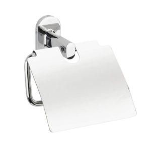 Zinc Alloy Wall Mounted Chromed Oval Paper Holder with Lid