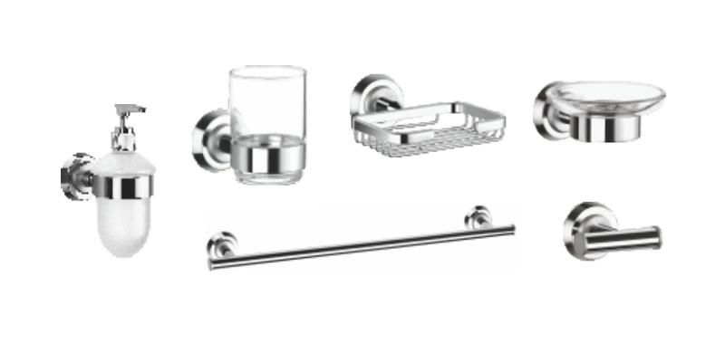 High End Stainless Steel Brass High Gloss Designer Bathroom Accessories Set for Hotel Public Restroom