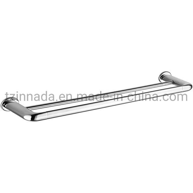 Wall Mounted Brass Chrome Plated Bathroom Accessories Double Towel Bar (NC6583-C)