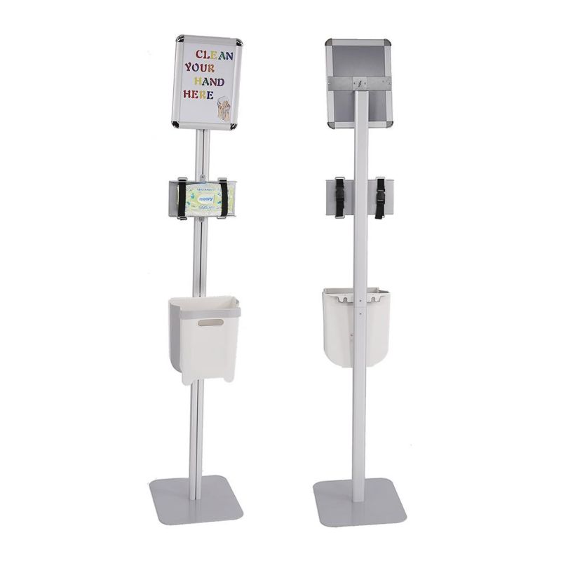Well Designed Aluminum Alloy Pole with Metal Base Poster Frame Sanitary Ware Tissue Paper Stand