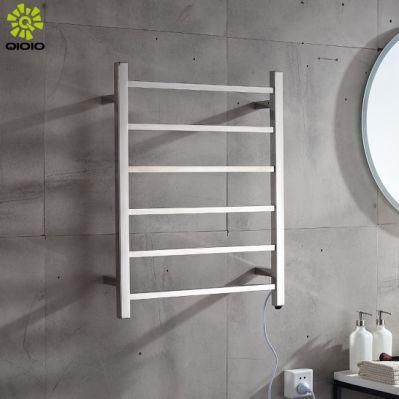 Guangdong Factory Wholesale 304 Stainless Steel Bathroom Square Six Bars Electric Drying Towel Rack