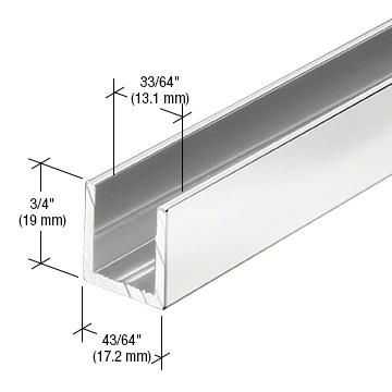 Polished Stainless 1/2&quot; Fixed Panel Shower Door Deep U-Channel - 95&quot;