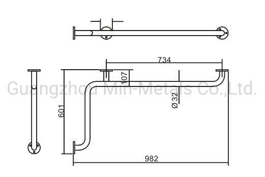 L Shape Corner Handrail Safe Grab Bar for Disabled Mx-HD922