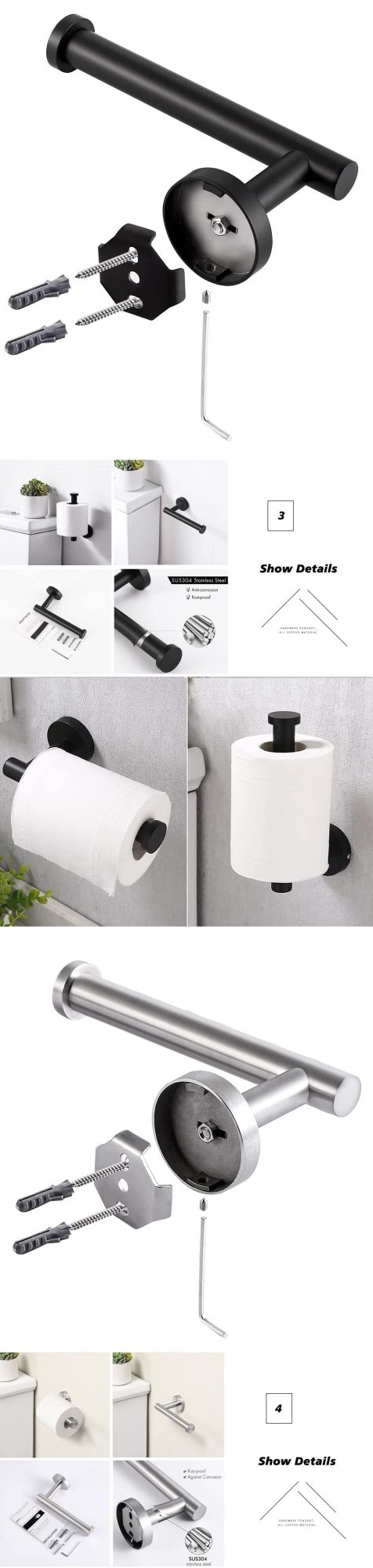 Bathroom Toilet Paper Holder Brushed Glod Wall Mount Toilet Roll Holder SUS304 Stainless Steel