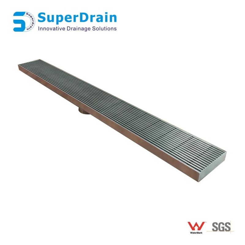 High Quality Customised Stainless Steel Heel Guard Slimline Floor Drain