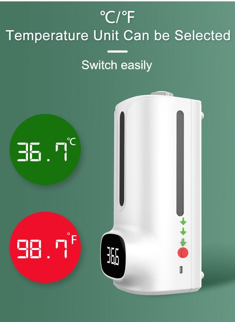 Desktop K9 PRO Plus Automatic Thermometer Gel/ Foam/ Spray Liquid Soap Dispenser Hand Sanitizer for Washing Room Use