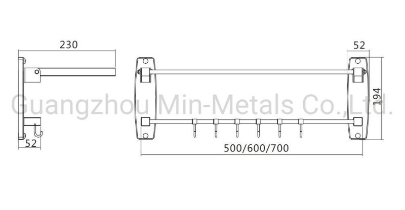 Stainless Steel Double Foldaway Towel Rack with Hook Mx-Tr08-109ah