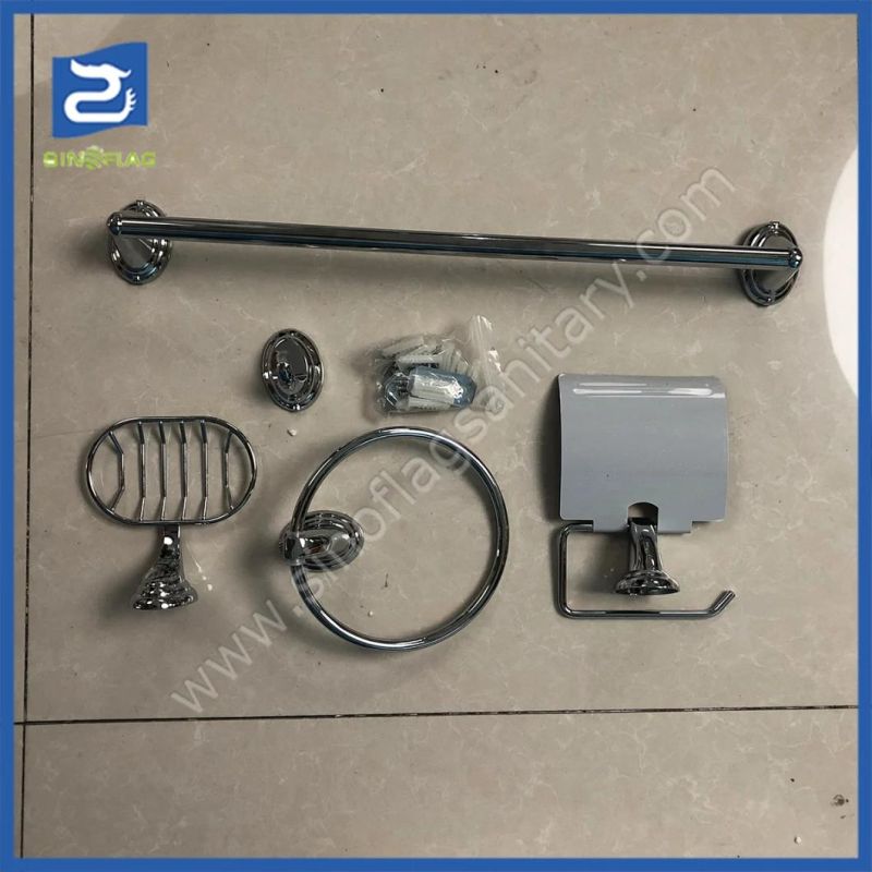 Zinc Set Accessories Bath 5 Pieces Metal Bathroom Fitting