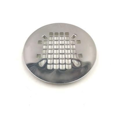 Stainless Steel Chrome Plated Shower Drain Round Cover 4 Inch