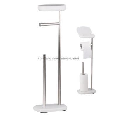 Bathroom Toilet Paper Roll Holder Stand with Reserve Standing Toilet Paper Holder with Storage